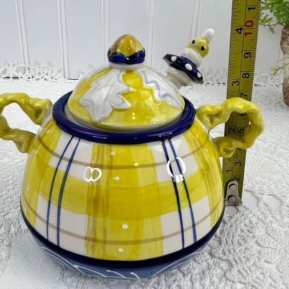 Blue Sky Sugar Bowl & Creamer Set With Spoon By Heather Goldminc Country Ceramic - Picture 11 of 16